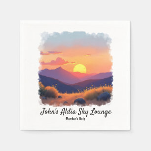 Serviette En Papier Cocktail Mountain Sunset Napkins