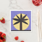 Serviette En Papier Cocktail Napkin avec un Palm Tree Design (En situation)