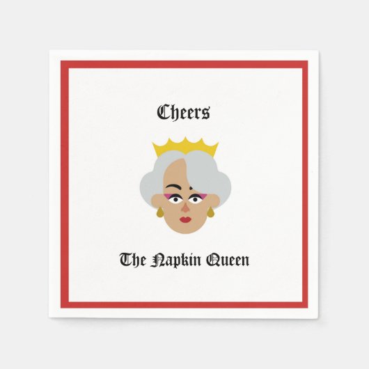 Serviette En Papier Cocktail Napkin Cheers de Napkin Queen (Devant)