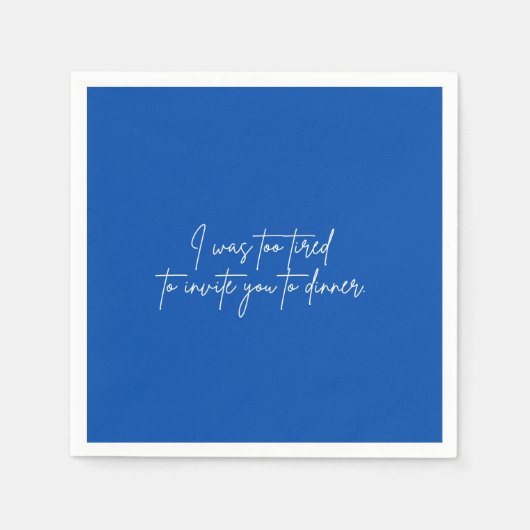 Serviette En Papier Cocktail napkin drôle de script bleu (Devant)