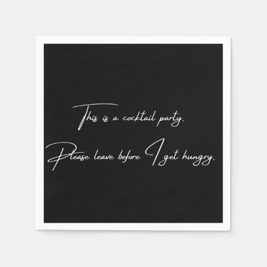 Serviette En Papier Cocktail napkin drôle fête noire (Devant)
