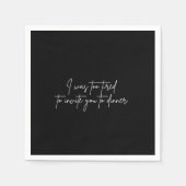 Serviette En Papier Cocktail napkin drôle noir script de soirée (Devant)