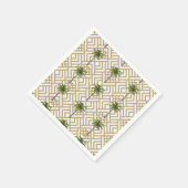 Serviette En Papier Cocktail Napkin Gold avec palmiers (Coin)