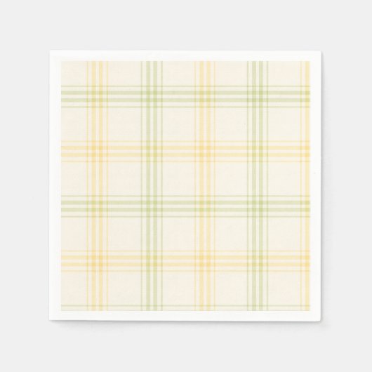 Serviette En Papier Cocktail Napkin | Lime & Lemon Plaid | Gin & Tonic (Devant)