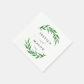 Serviette En Papier Cocktail Napkin Mariage vert (Coin)