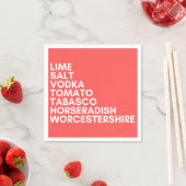 Serviette En Papier Cocktail napkin sang marie drôle fête rouge (En situation)