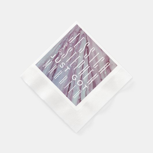 Serviette En Papier Cocktail Napkin Turquoise et Lavenders (Coin)