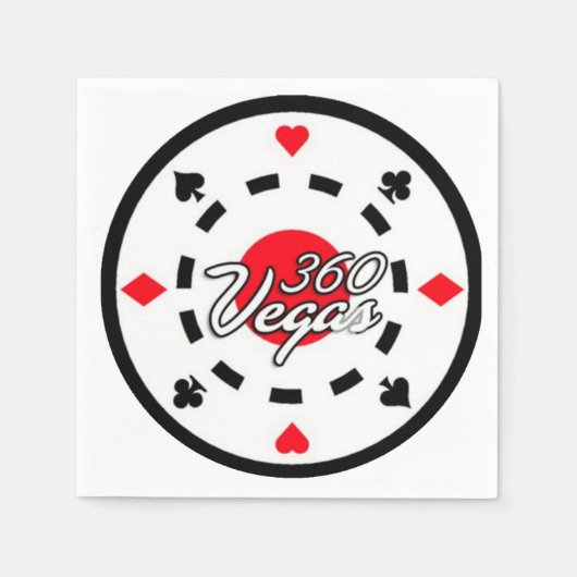 Serviette En Papier Cocktail Napkins 360 Vegas Chip Logo (Devant)