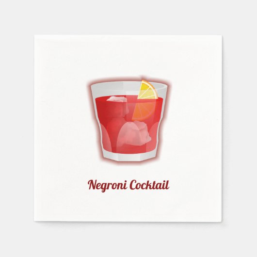 Serviette En Papier Cocktail Negroni (Devant)