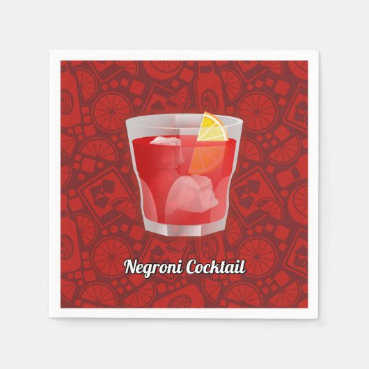 Serviette En Papier Cocktail Negroni (Devant)