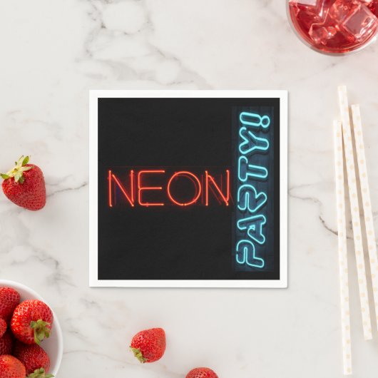 Serviette En Papier Cocktail Neon Party Napkin (En situation)