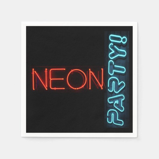 Serviette En Papier Cocktail Neon Party Napkin (Devant)