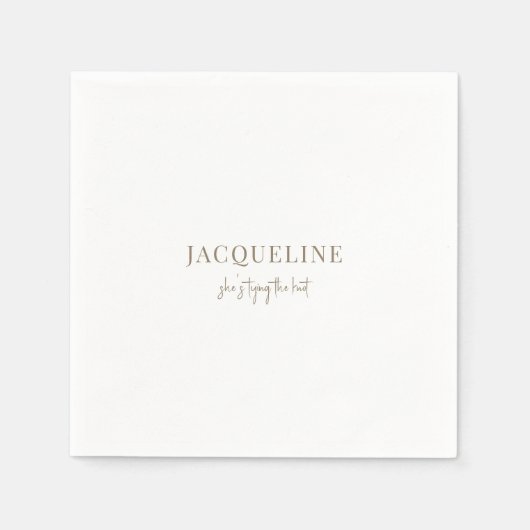 Serviette En Papier Cocktail Nœud Blanc (Devant)