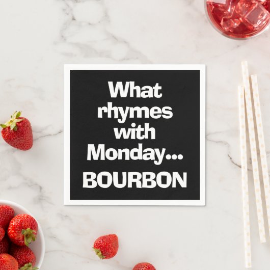 Serviette En Papier Cocktail noir Bourbon amusant (En situation)