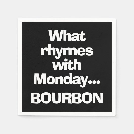 Serviette En Papier Cocktail noir Bourbon amusant (Devant)
