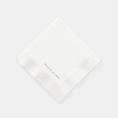 Serviette En Papier Cocktail noir et blanc Mariage (Coin)