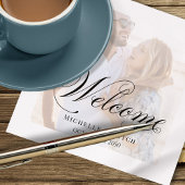 Serviette En Papier Cocktail noir et blanc Mariage Photo