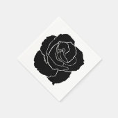 Serviette En Papier Cocktail noir Rose serviettes - Dîner Mariage (Coin)