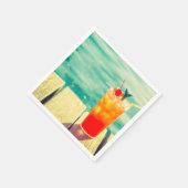 Serviette En Papier Cocktail orange fruité (Coin)