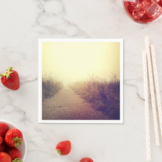 Serviette En Papier Cocktail Papier Napkin Sunrise Pathway Chemin (En situation)