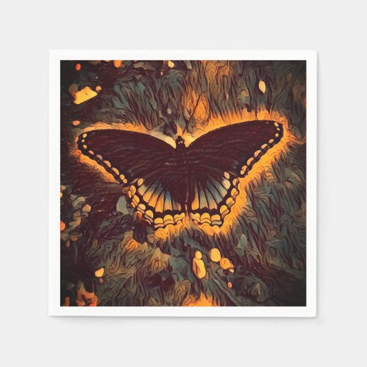 Serviette En Papier Cocktail papillon Napkin (Devant)