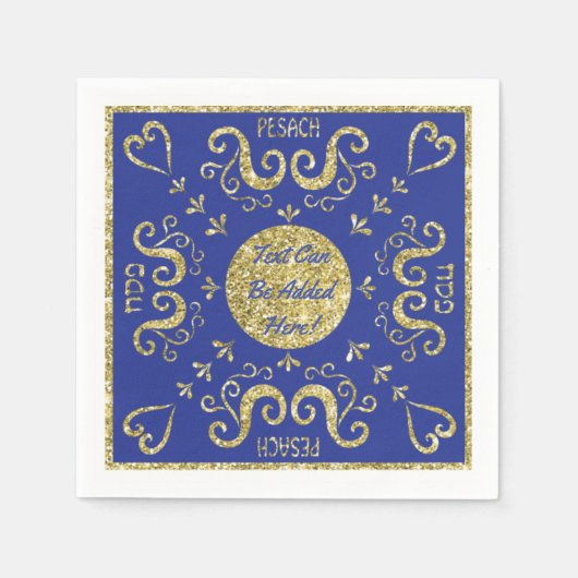 Serviette En Papier Cocktail Pâque Napkins "Gold Elegant" Motif (Devant)