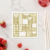 Serviette En Papier Cocktail Pâque Napkins "PASSOVER OR" Motif (En situation)