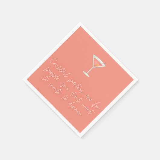 Serviette En Papier Cocktail partie amusant script saumon de serviette (Coin)