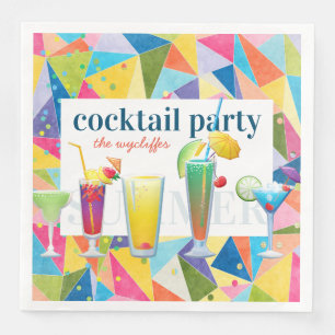 Serviette En Papier Cocktail Party Colorful Rainbow Boissons d'été amu