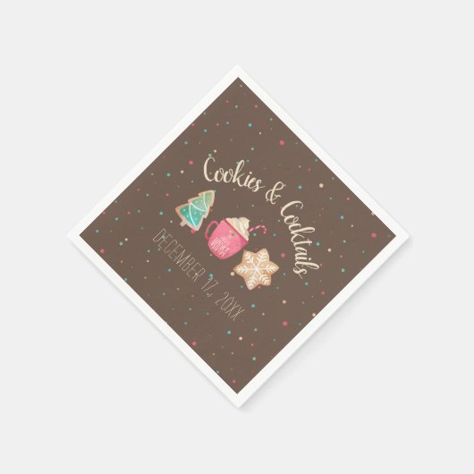 Serviette En Papier Cocktail Party + Cookie Exchange Thème de Noël (Coin)