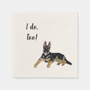 Serviette En Papier Cocktail personnalisé berger allemand Napkin