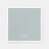 Serviette En Papier Cocktail personnalisé bleu givré Simple Hiver (Devant)