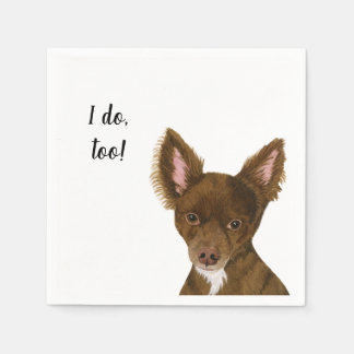 Serviette En Papier Cocktail personnalisé Chien Brown Napkin