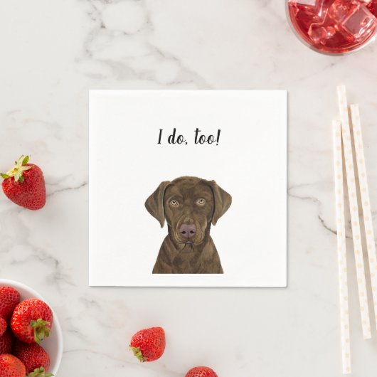 Serviette En Papier Cocktail personnalisé Chien Brown Napkin (En situation)