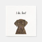 Serviette En Papier Cocktail personnalisé Chien Brown Napkin (Devant)