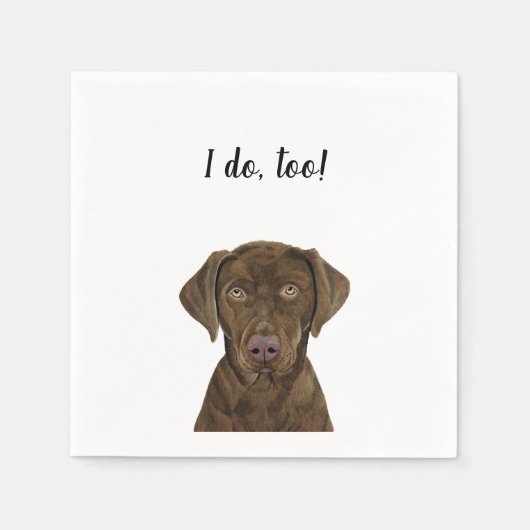 Serviette En Papier Cocktail personnalisé Chien Brown Napkin (Devant)