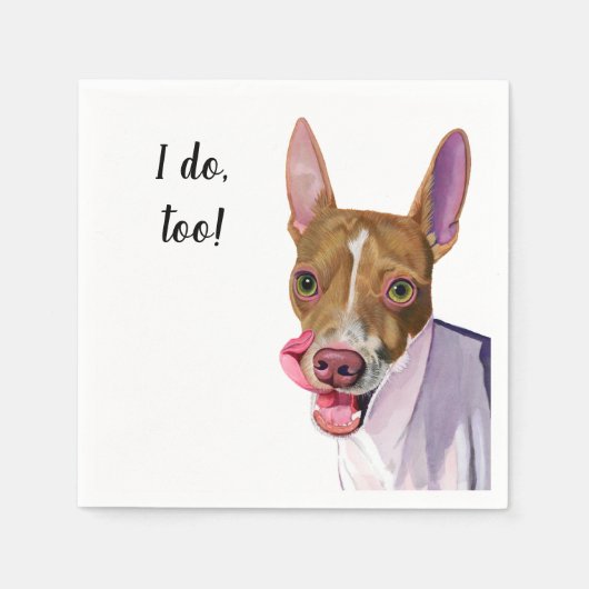 Serviette En Papier Cocktail personnalisé chien Napkin (Devant)