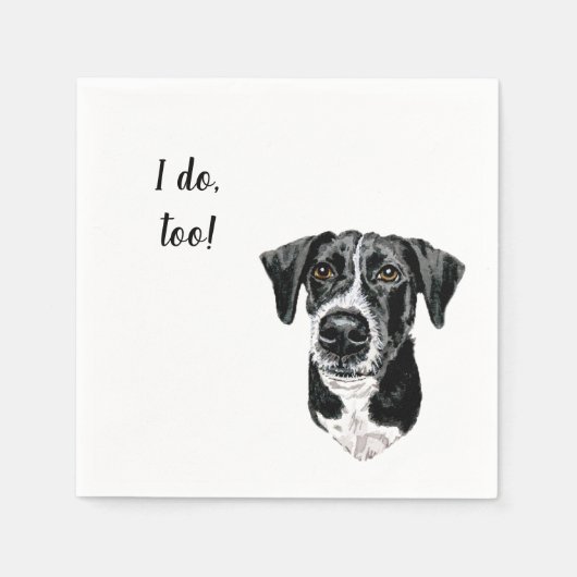 Serviette En Papier Cocktail personnalisé chien Napkin (Devant)