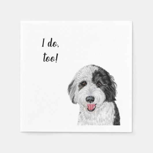 Serviette En Papier Cocktail personnalisé chien Napkin (Devant)