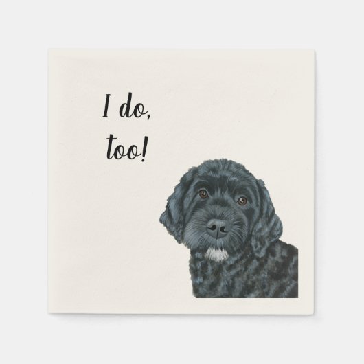 Serviette En Papier Cocktail personnalisé chien Napkin (Devant)