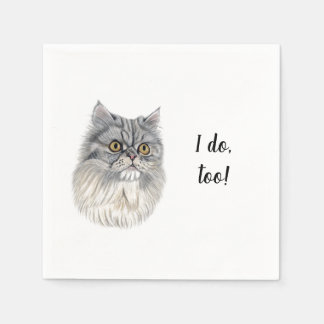 Serviette En Papier Cocktail personnalisé de chat Napkin