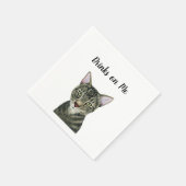 Serviette En Papier Cocktail personnalisé de chat Napkin (Coin)