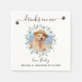 Serviette En Papier Cocktail personnalisé Mariage de chien (Devant)
