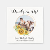 Serviette En Papier Cocktail personnalisé Mariage de chien (Devant)