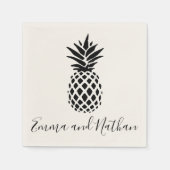 Serviette En Papier Cocktail personnalisé pour mariage élégant (Devant)