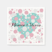 Serviette En Papier Cocktail Pink And Blue Polka Dot Party (Devant)