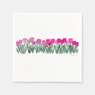 Serviette En Papier Cocktail Pink Tulip Grove Napkin