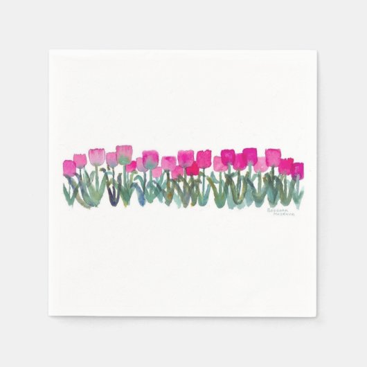 Serviette En Papier Cocktail Pink Tulip Grove Napkin (Devant)