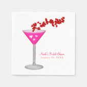 Serviette En Papier Cocktail Pink Valentine's Day sur mesure (Devant)