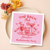 Serviette En Papier Cocktail Pink Whimsical Beach Bachelorette Party